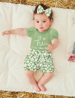 Floral Ruffle Romper and Short Pants Set for Baby Girls - Adorable Summer Outfit