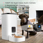 Smart Automatic Pet Feeder with 1080P Camera & App Control - 6L Timed Dispenser for Dogs & Cats, Voice Recorder, Dual Power Supply