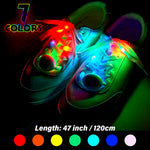 2Pcs LED Sport Luminous Shoelaces Glow Shoe Strings round Flash Light Shoelaces Batteries No Tie Lazy Shoe Laces Party Decor