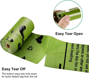 Eco-Friendly Vibrant Dog Poop Bags - 720 Thick, Leak-Proof, Fun Prints with Dispenser & Scented in 4 Colors!.