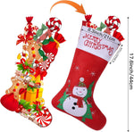 4 Pack Christmas Stockings, Large Xmas Fireplace Hanging Stockings with Santa Snowman Reindeer, for Kids Gift Family Holiday Christmas Party Decorations Tree Decoration.