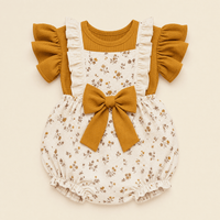 Mindful Yard Baby bodysuit Baby Girl Floral Romper Clothes With Printed Bowknot