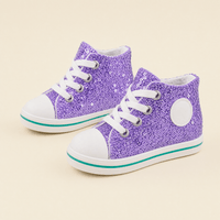 Mindful Yard Baby Shoes B01-Sequins Violet / 6-12 Months Infant Baby Girls Boys Shoes Soft Anti-Slip Sole Newborn First Walkers High Top Canvas Denim Unisex Infant Sneaker