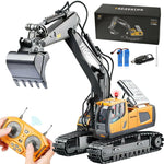 Ultimate Remote Control Excavator - 11 Channel Rechargeable RC Construction Toy with Lights & Sounds - Perfect Gift for Kids Ages 3-12!.