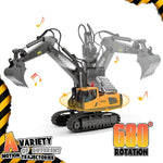 Ultimate Remote Control Excavator - 11 Channel Rechargeable RC Construction Toy with Lights & Sounds - Perfect Gift for Kids Ages 3-12!.