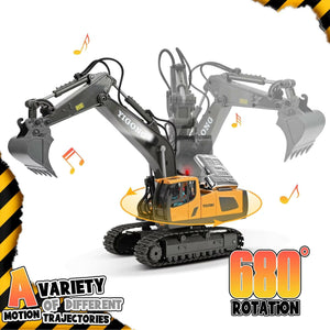 Ultimate Remote Control Excavator - 11 Channel Rechargeable RC Construction Toy with Lights & Sounds - Perfect Gift for Kids Ages 3-12!.