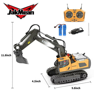 Ultimate Remote Control Excavator - 11 Channel Rechargeable RC Construction Toy with Lights & Sounds - Perfect Gift for Kids Ages 3-12!.