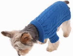 Medium Blue Aran Dog Sweater - Size #12.