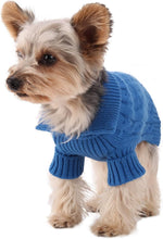 Medium Blue Aran Dog Sweater - Size #12.