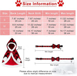 Christmas Cat Dog Costume Red Black Buffalo Plaid Pet Santa Cape with Xmas Hat Cat Collars with Bell and Bowtie Cat Cloak Pet Costume for Party Cosplay Christmas Pet Dress up (Medium).