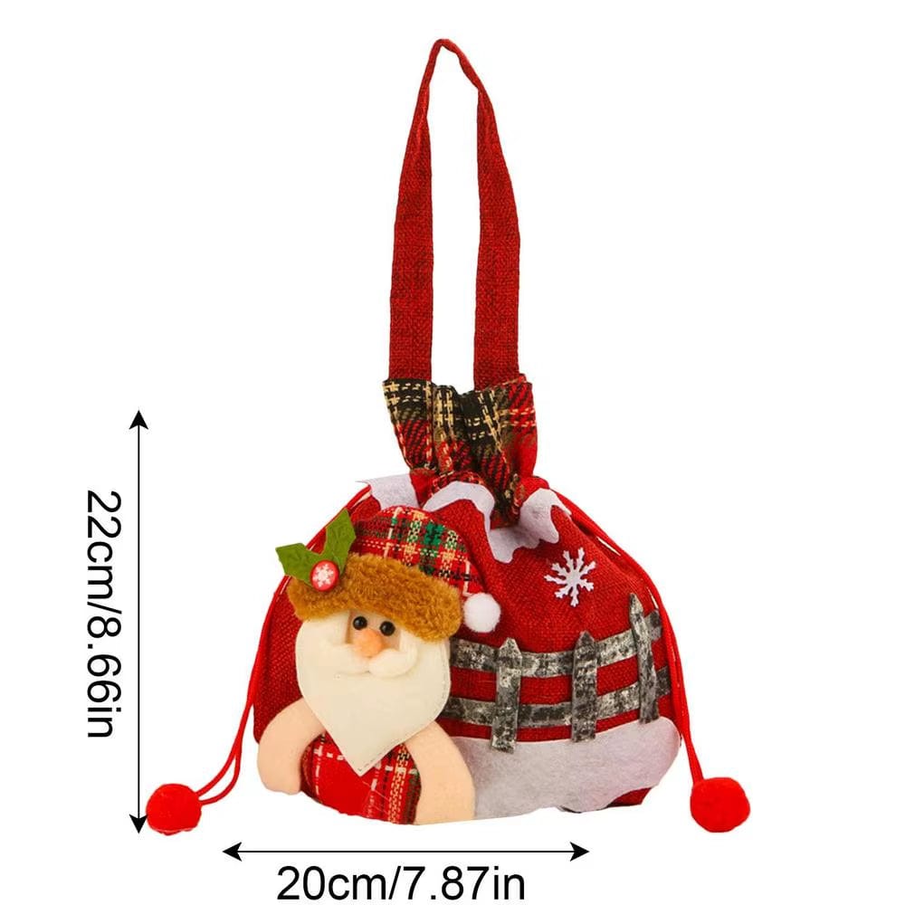 Christmas Eve Candy Bags Christmas Candy Drawstring Bags Portable Christmas Eve Gift Doll Bags with Drawstring for Children.