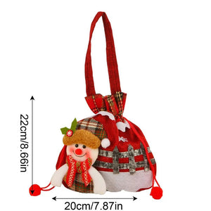 Christmas Eve Candy Bags Christmas Candy Drawstring Bags Portable Christmas Eve Gift Doll Bags with Drawstring for Children.