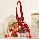 Christmas Eve Candy Bags Christmas Candy Drawstring Bags Portable Christmas Eve Gift Doll Bags with Drawstring for Children.