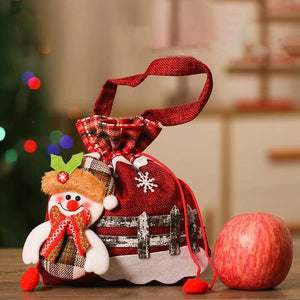 Christmas Eve Candy Bags Christmas Candy Drawstring Bags Portable Christmas Eve Gift Doll Bags with Drawstring for Children.