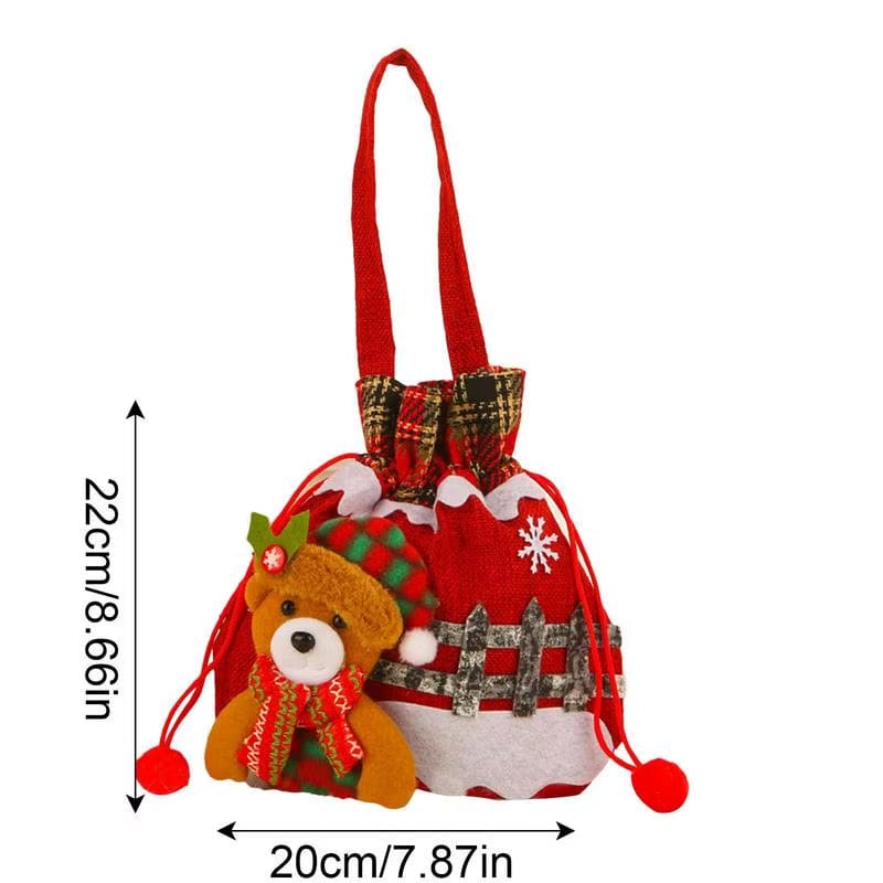 Christmas Eve Candy Bags Christmas Candy Drawstring Bags Portable Christmas Eve Gift Doll Bags with Drawstring for Children.