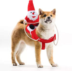 Clearance Christmas Dog Costume Funny Dog Christmas Santa Claus Costume Riding on Dog Pet Cat Christmas Holiday Outfit Pet Christmas Clothes Dressing up for Halloween Christmas Party(Large).