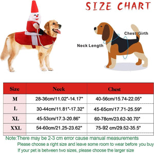 Clearance Christmas Dog Costume Funny Dog Christmas Santa Claus Costume Riding on Dog Pet Cat Christmas Holiday Outfit Pet Christmas Clothes Dressing up for Halloween Christmas Party(Large).