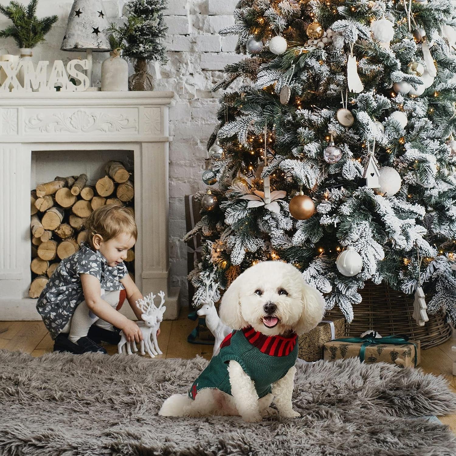 Dog Christmas Sweater Knitted Snowman Soft Comfortable Pet Clothes Winter New Year Jumpsuit Pjs for Small Medium Large Pets Dogs Outfits Large Snowman.