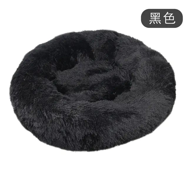 Mindful Yard Dog Donut Bed Black / Dia 40cm Calming Anti-Anxiety Donut Bed for Dogs and Cats