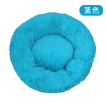 Mindful Yard Dog Donut Bed Blue / Dia 40cm Calming Anti-Anxiety Donut Bed for Dogs and Cats