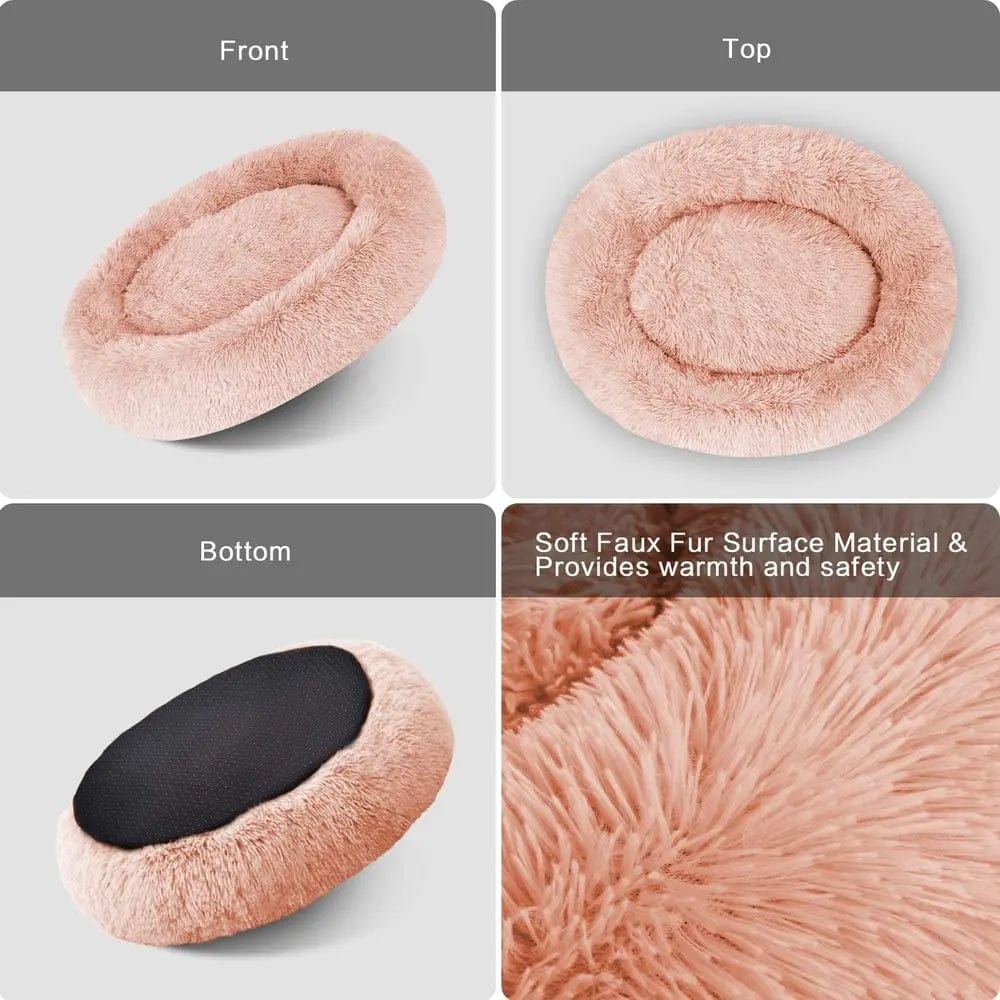 Calming Anti-Anxiety Donut Bed for Dogs and Cats.