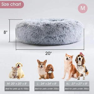 Calming Anti-Anxiety Donut Bed for Dogs and Cats.