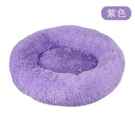 Mindful Yard Dog Donut Bed Purple / Dia 40cm Calming Anti-Anxiety Donut Bed for Dogs and Cats