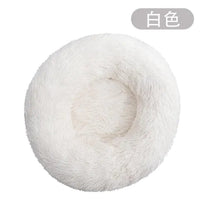 Mindful Yard Dog Donut Bed White / Dia 60cm Calming Anti-Anxiety Donut Bed for Dogs and Cats