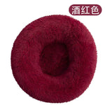 Mindful Yard Dog Donut Bed Wine Red / Dia 50cm Calming Anti-Anxiety Donut Bed for Dogs and Cats