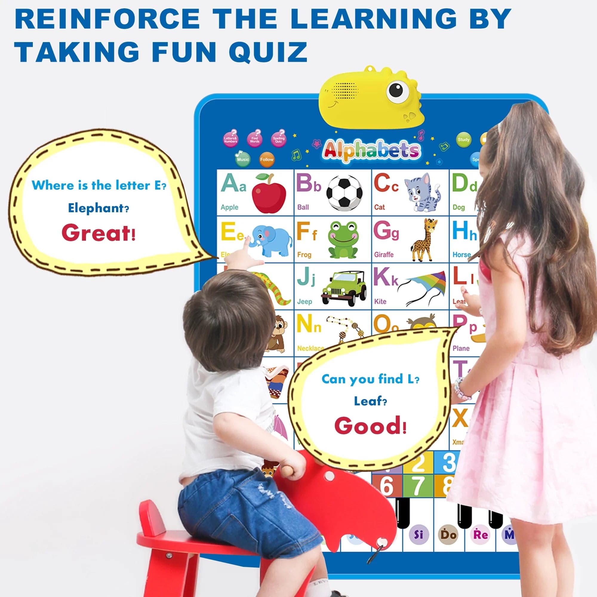 Electronic Alphabet Wall Chart - Educational ABC Learning Toy for Ages 2 to 4, Ideal for Chore Chart and Skill Development.