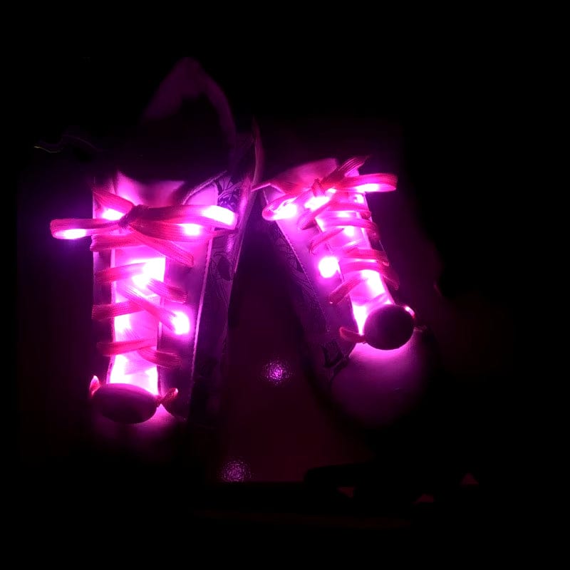 2 Pcs LED Sport Luminous Shoelaces Glow Shoe Strings.