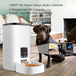 Smart Automatic Pet Feeder with 1080P Camera & App Control - 6L Timed Dispenser for Dogs & Cats, Voice Recorder, Dual Power Supply.