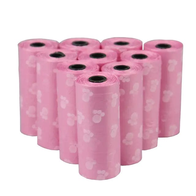 Mindful Yard Pet Poop Disposable Bags 5 Roll Pink Pet Poop Disposable Bags