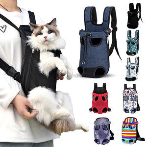 Adjustable Cat Carrier Bag Pet Double Shoulder Backpack Portable Bag Outdoor Travel Camping Hiking Cat Bag Dog Bag.