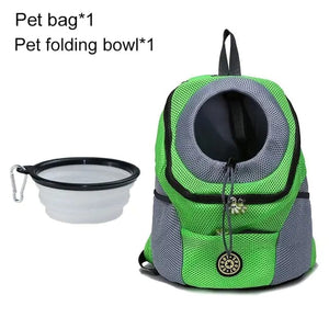 Mindful Yard Pet Travel Carrier Bag Green with Bowl / L for 10-13kg Pet Travel Carrier Bag