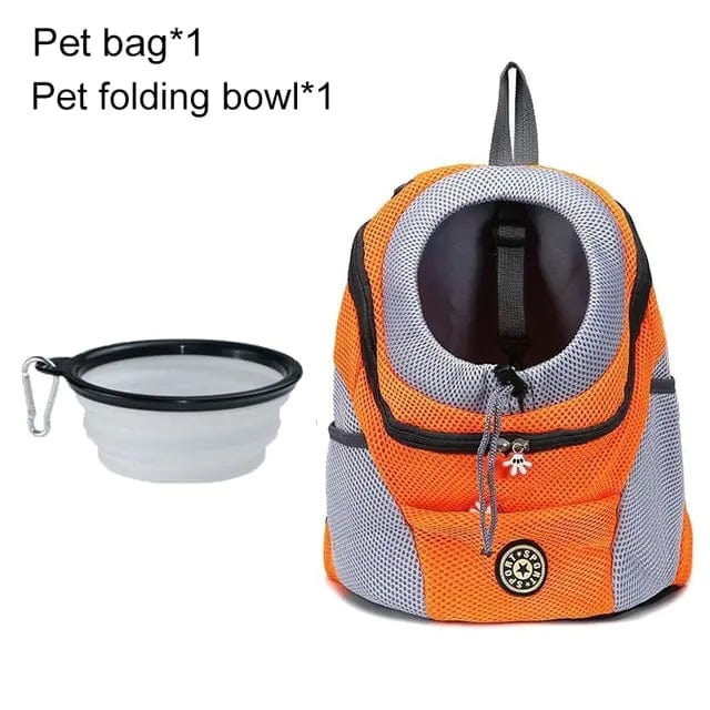 Mindful Yard Pet Travel Carrier Bag Orange with Bowl / L for 10-13kg Pet Travel Carrier Bag