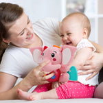 Musical Plush Elephant Baby Toy - Light Up & Soothe Infant Toys for Newborns 0-12 Months - Perfect Pink Gift for Boys & Girls!.