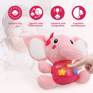 Musical Plush Elephant Baby Toy - Light Up & Soothe Infant Toys for Newborns 0-12 Months - Perfect Pink Gift for Boys & Girls!.