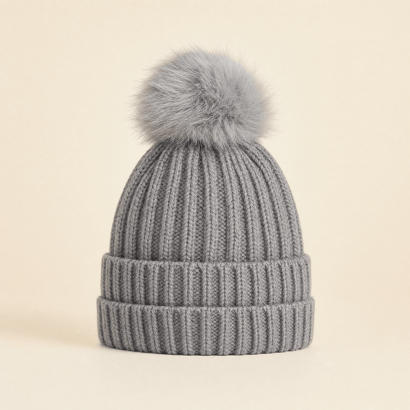 Mindful Yard Skullies & Beanies Children's Warm Fur Pom Pom Winter Hats
