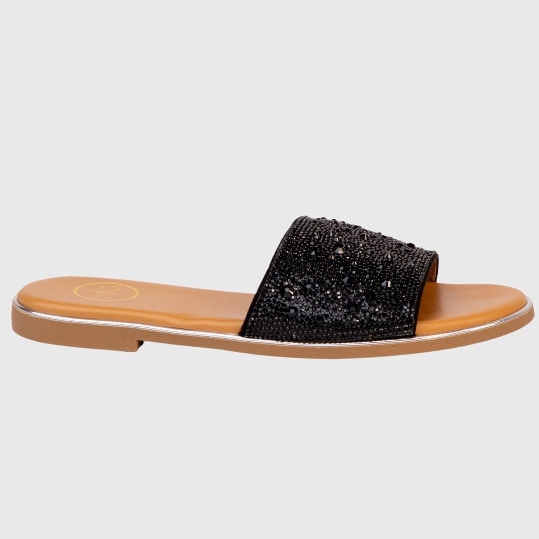 MODAPASSO FLATS Black Rhinestone / 5 Carly 1