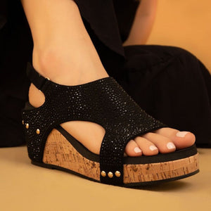 Barbara Rhinestone Covered Wedges.