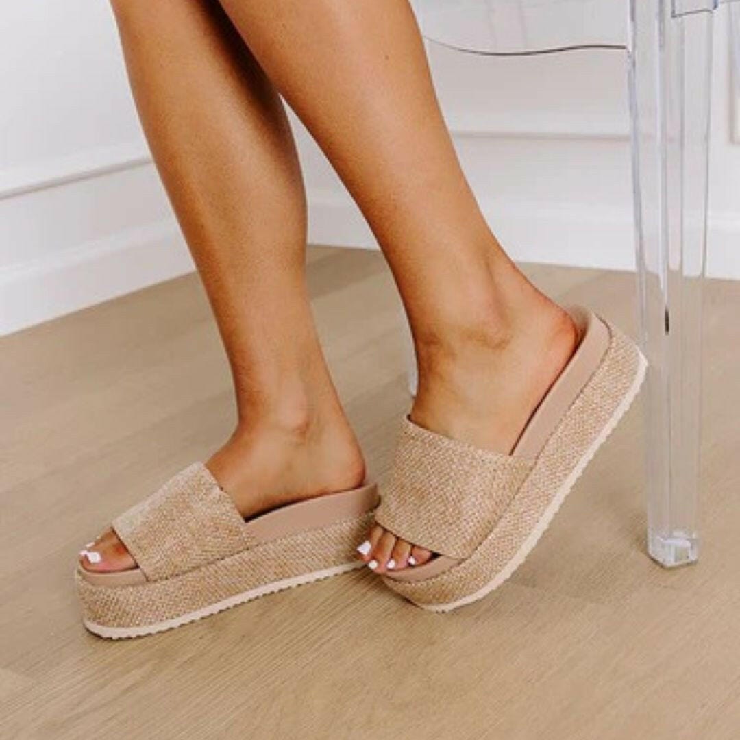 Footbed Platform Slide Sandals.