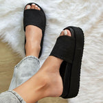 Footbed Platform Slide Sandals.