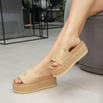 Footbed Platform Slide Sandals.