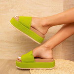 Footbed Platform Slide Sandals.