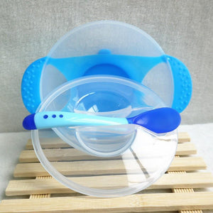 Mindful Yard Baby Bowl Blue Set Child's Super Suction Non-Spill Bowl