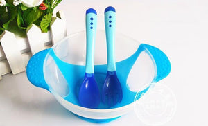 Mindful Yard Baby Bowl Dish Blue Child's Super Suction Non-Spill Bowl