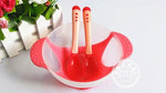Mindful Yard Baby Bowl Dish Red Child's Super Suction Non-Spill Bowl