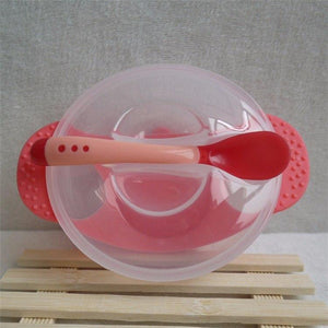 Mindful Yard Baby Bowl Red Set Child's Super Suction Non-Spill Bowl