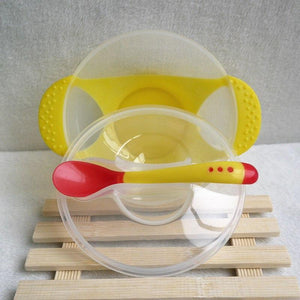 Mindful Yard Baby Bowl Yellow Set Child's Super Suction Non-Spill Bowl